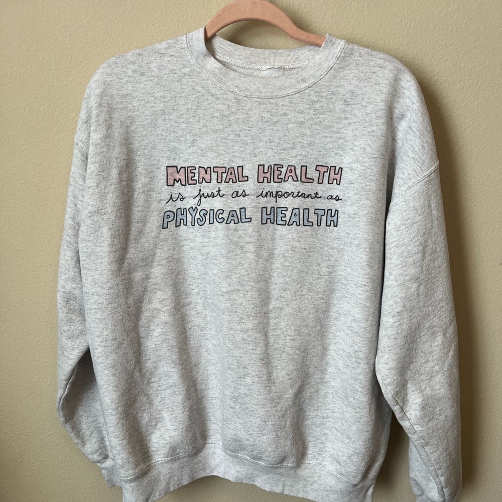 Gray Sweatshirt with Motivational Text
